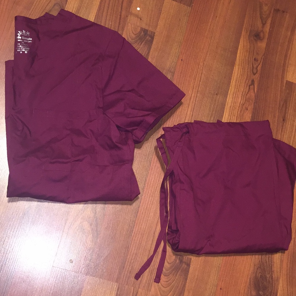Maroon scrubs
